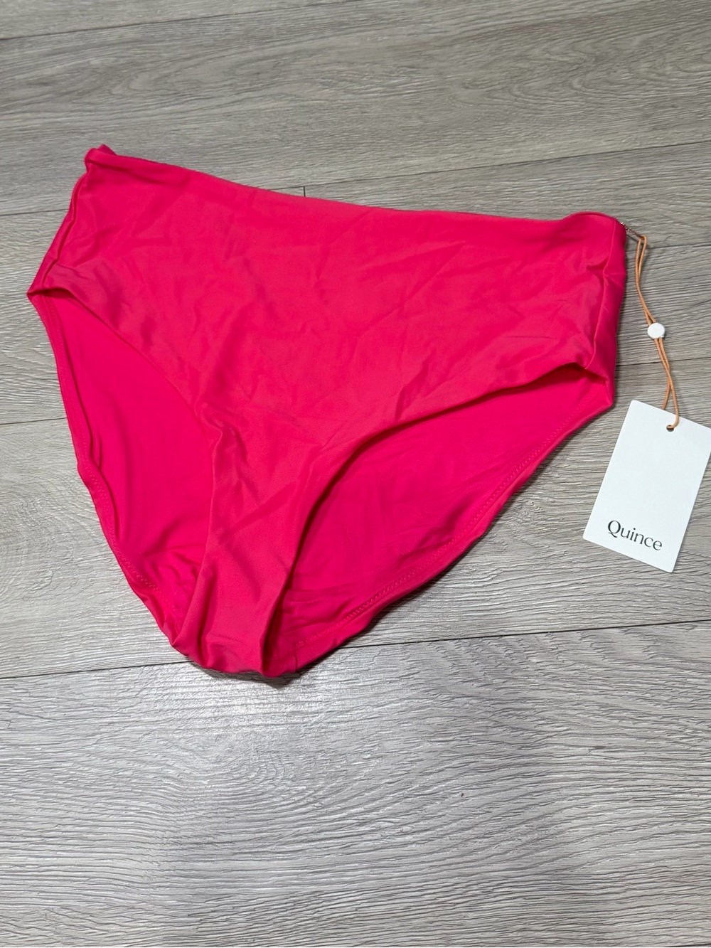 Quince NWT Italian Neon Pink High-Waist Swim Bottoms size L